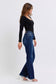 Judy Blue Mid Rise Fray Hem Straight Leg Jeans