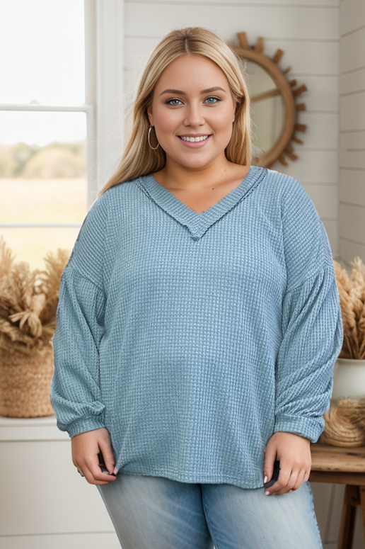 Goes Without Saying - Brushed Waffle Knit Top