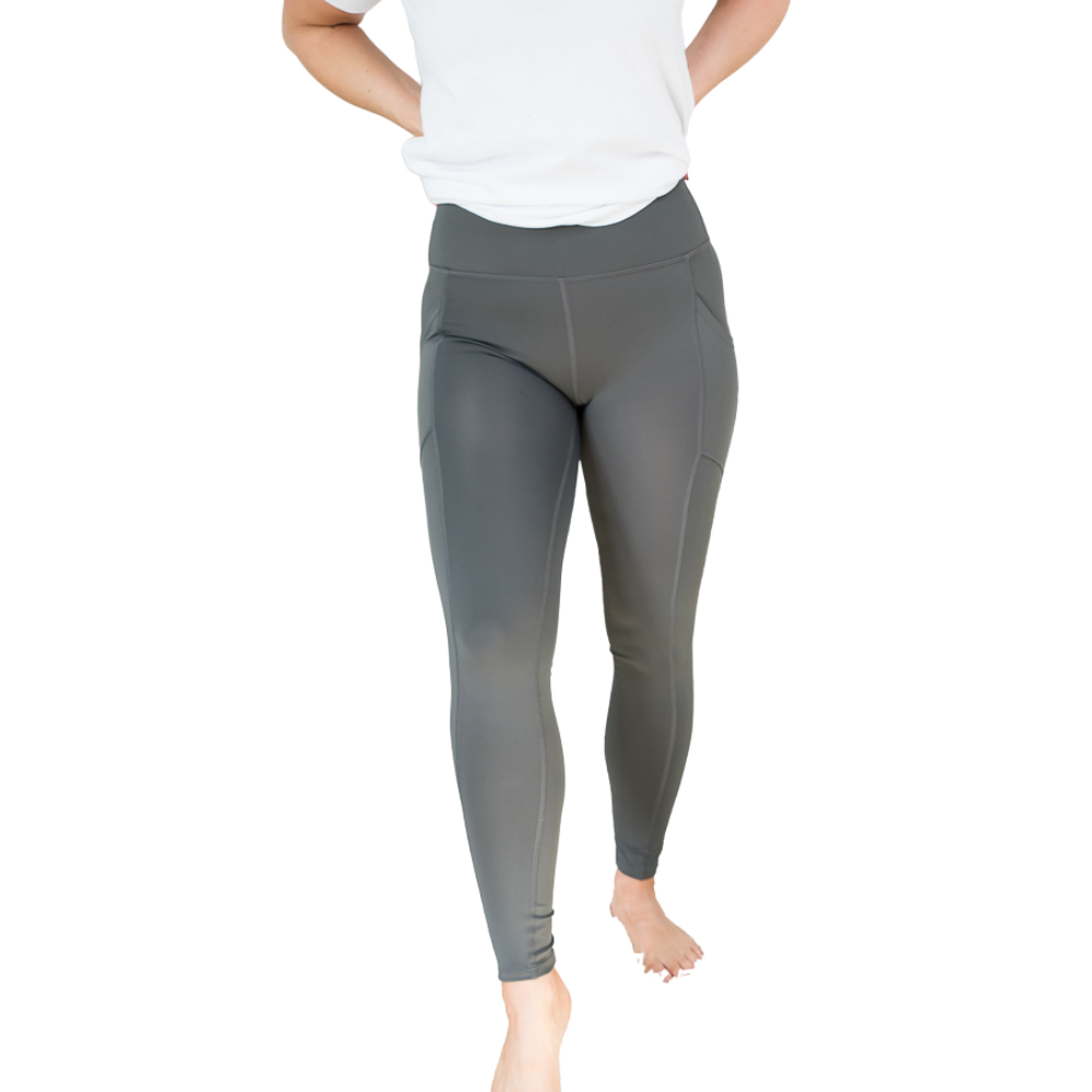 Athletic Pocket Leggings in Ash Grey