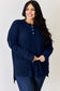 Ribbed Half Button Long Sleeve High-Low T-Shirt - 5 Colors