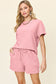 Texture Short Sleeve T-Shirt and Drawstring Shorts Set - 5 Colors