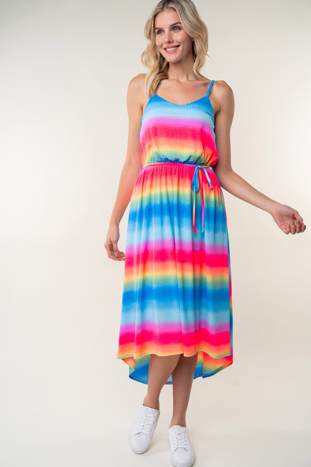 Ombre Striped Midi Cami Dress