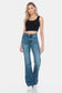 Judy Blue Mid Rise Tummy Control Cut Hem Flare Jeans