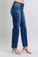 Judy Blue Mid Rise Side Seam Detail Straight Jeans