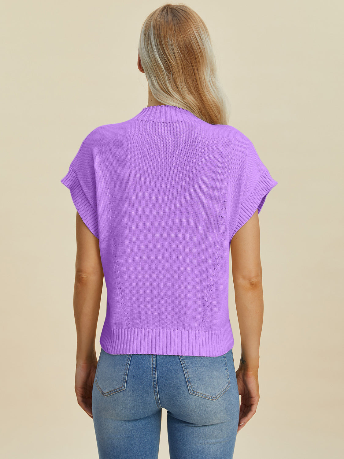 Mock Neck Short Sleeve Sweater - 4 Colors