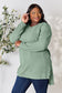 Ribbed Round Neck Long Sleeve Slit Top - 5 Colors