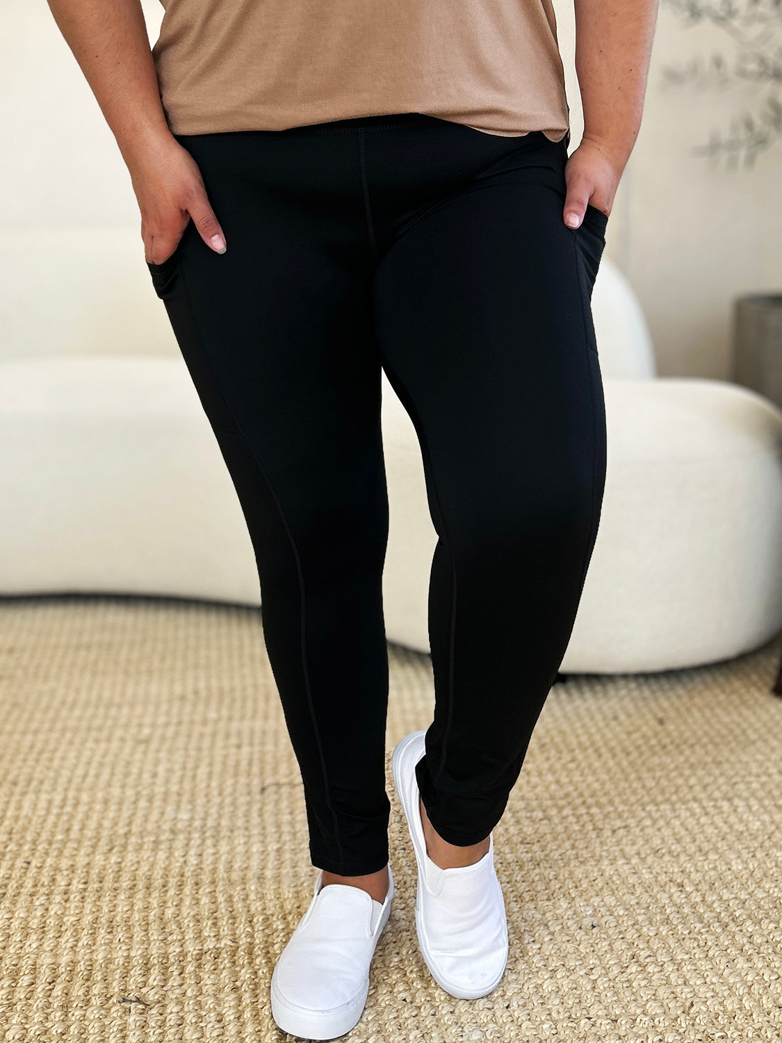 Wide Waistband Sports Leggings - 4 colors