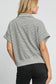 Striped Half Zip Short Sleeve Sweatshirt - Gray