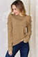 Ribbed Mock Neck Puff Sleeve T-Shirt - 5 Colors