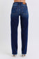 Judy Blue Mid Rise Fray Hem Straight Leg Jeans