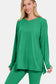 Brushed Microfiber Top and Leggings Lounge Set - Kelly Green