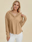 High-Low Dropped Shoulder Long Sleeve Hoodie - 2 Colors