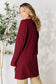 Ribbed Round Neck Long Sleeve Slit Top - 5 Colors