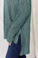 Ribbed Half Button Long Sleeve High-Low T-Shirt - 5 Colors