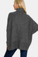 Brushed Melange Hacci Turtleneck Sweater - Black