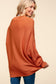 Side Slit Texture Asymmetric Sweater - Pumpkin