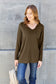 V-Neck Long Sleeve Top - 5 Colors