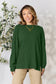Ribbed Round Neck Slit Knit Top - 5 Colors