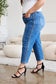 Judy Blue Braid Side Detail High Waist Wide Leg Jeans