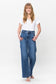 Judy Blue High Waist Double Button Wide Leg Jeans