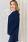 Ribbed Half Button Long Sleeve High-Low T-Shirt - 5 Colors