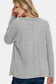 Ribbed V-Neck Drop Shoulder Top - Sleet