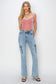 RISEN High Rise Cargo Flare Jeans