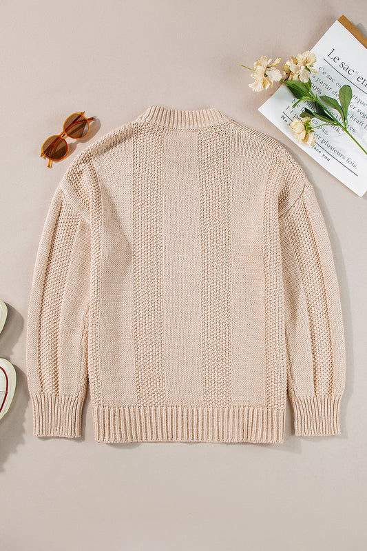 Alexis Neutral Ribbed Knit Sweater