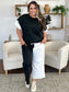 Texture Contrast T-Shirt and Wide Leg Pants Set - 4 Colors