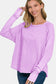 Round Neck Thumbhole Long Sleeve T-Shirt - Lavender