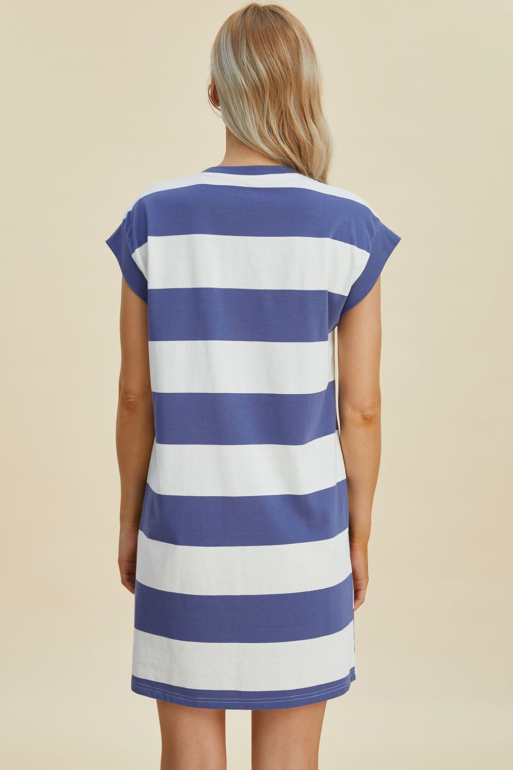 Striped Cap Sleeve Dress With Pockets- 3 Colors