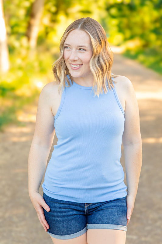 Tara Ribbed Tank - Light Blue