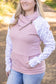 Zoey ZipCowl Sweatshirt - Pink and Blush Floral