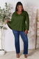Half Button Long Sleeve Ruffle Hem Blouse - 7 Colors