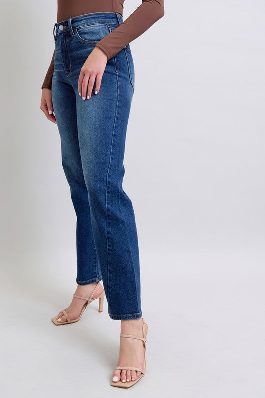 Judy Blue Mid Rise Side Seam Detail Straight Jeans