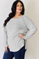 Ribbed Round Neck Slit T-Shirt - 5 Colors