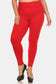 Seamless High Waist Fleece Leggings - Red