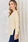 Ribbed Round Neck Slit T-Shirt - 5 Colors