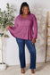 Half Button Long Sleeve Ruffle Hem Blouse - 7 Colors