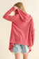 Thermal Hooded Open Front Cardigan with Pockets - Rose Pink