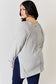 Ribbed Round Neck Slit T-Shirt - 5 Colors