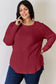 Ribbed Round Neck Slit T-Shirt - 5 Colors