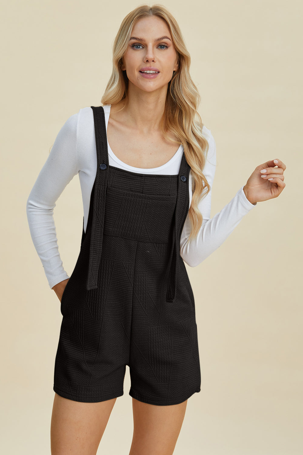 Texture Sleeveless Romper - 3 Colors