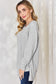 Ribbed Round Neck Slit T-Shirt - 5 Colors