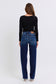 Judy Blue Mid Rise Fray Hem Straight Leg Jeans