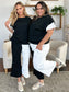 Texture Contrast T-Shirt and Wide Leg Pants Set - 4 Colors