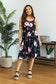 Cassidy Midi Dress - Black and Rose Floral