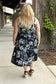 Cassidy Midi Dress - Black and White Floral