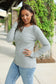 Brielle Henley Ribbed Long Sleeve - Light Grey