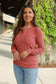 Brielle Henley Ribbed Long Sleeve - Terra Cotta